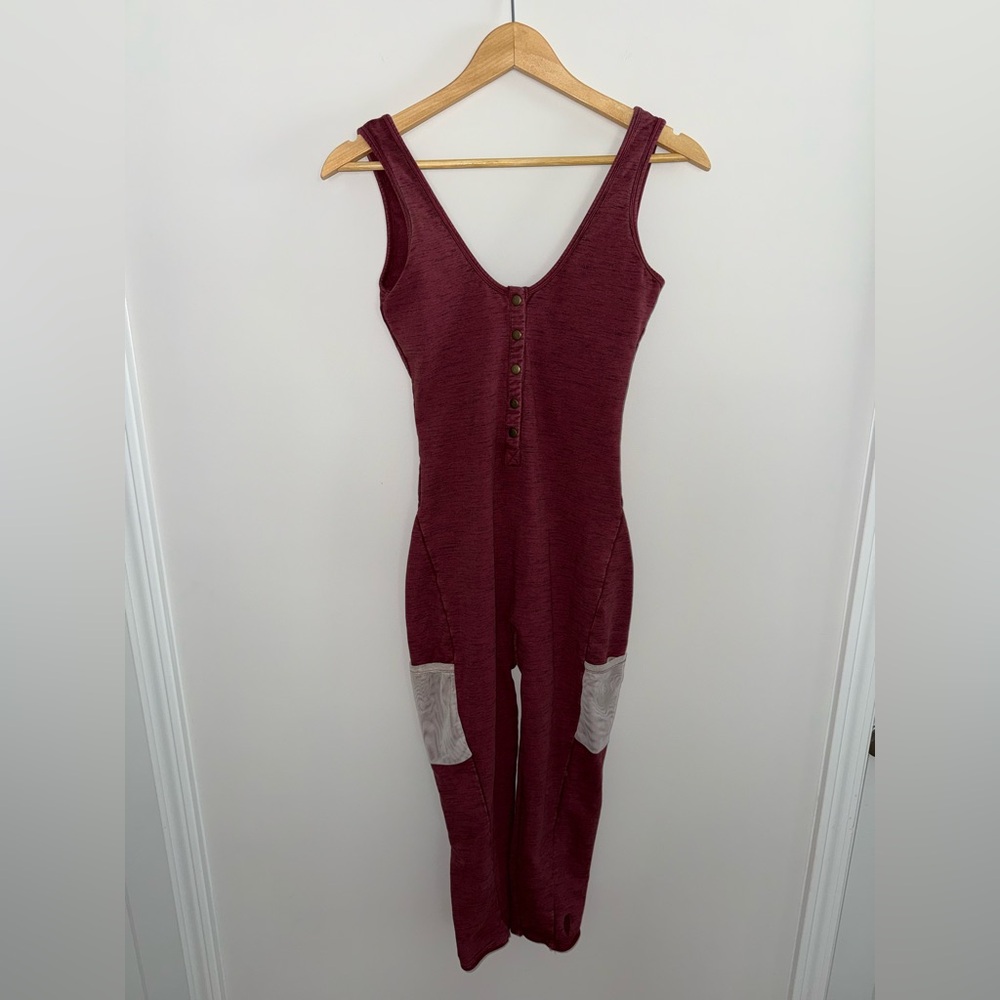 Free People Jumpsuit Maroon with Pockets Size Small